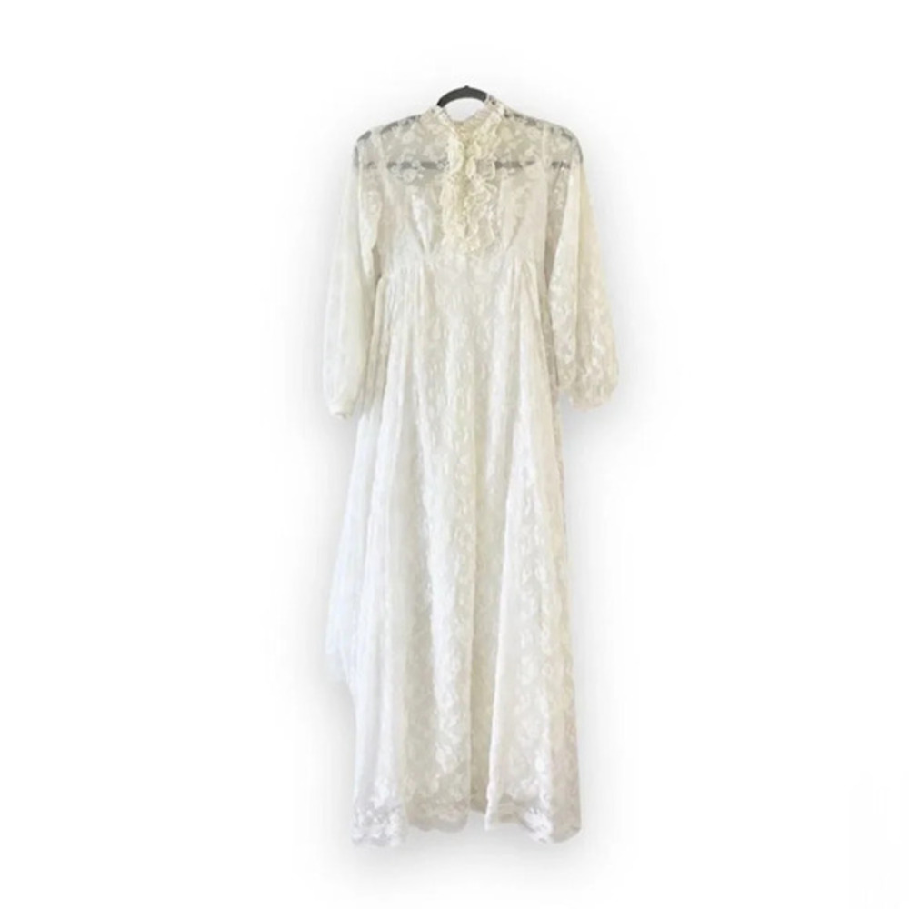 Vintage‎ Bridallure Prairie Lace Wedding Dress 70’s